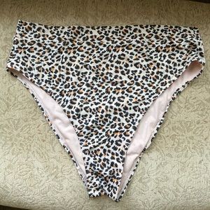 Cheetah print high waist swimsuit bottom
